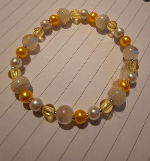  — yellow beaded bracelet bea