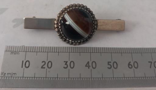 — Antique Charles Horner Silver agate brooch
