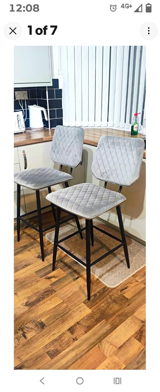  — Dunelm bar stools grey great for a man cave.