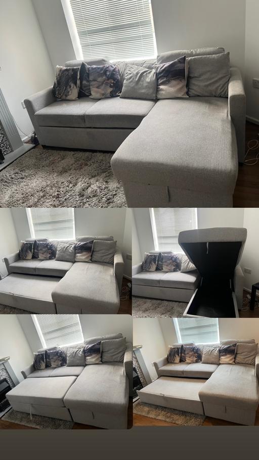  — Grey L Shaped Argos storage sofa bed