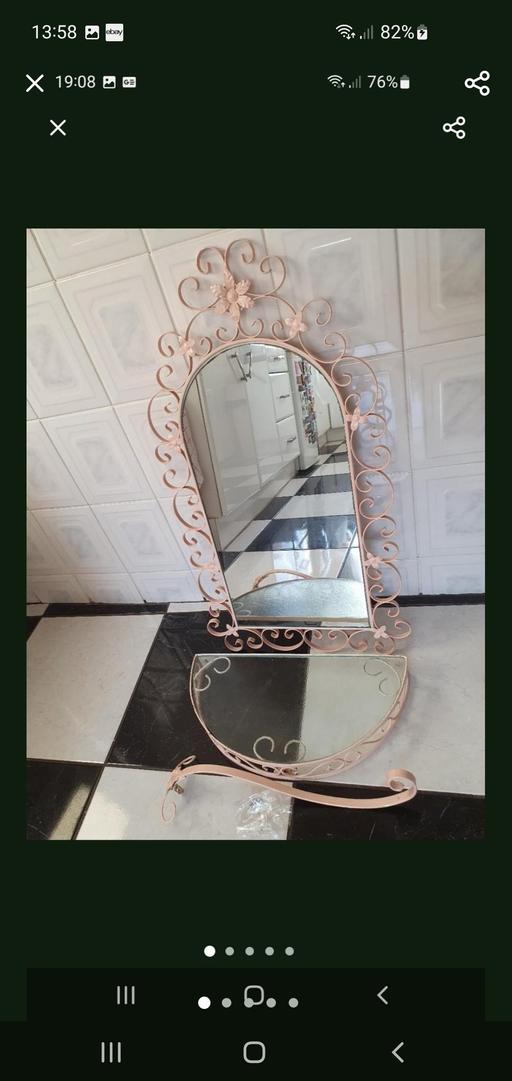  — vintage mirror & table set 1970s