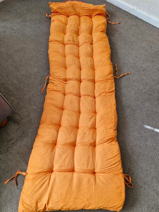  — Orange tufted garden chair cushion / seat pad