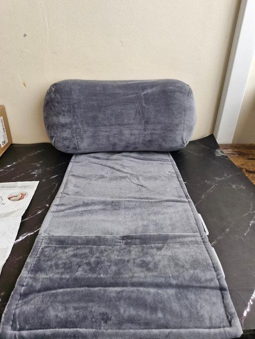 — head recliner pillow – grey velvet memory foa