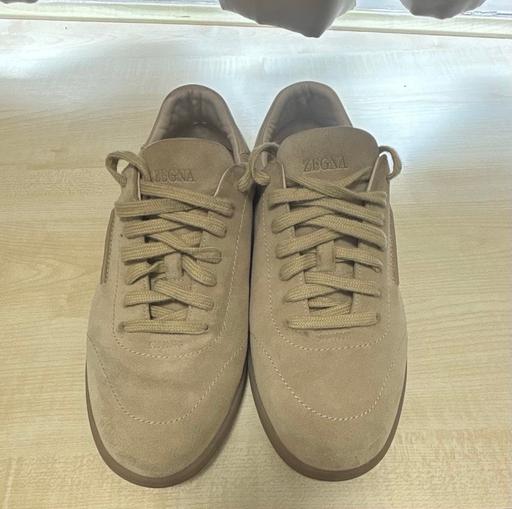  — Zegna Beige Suede 232 Sneakers