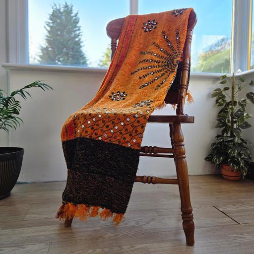 — Mustard Contrast Mandala Design Fuzzy Throw