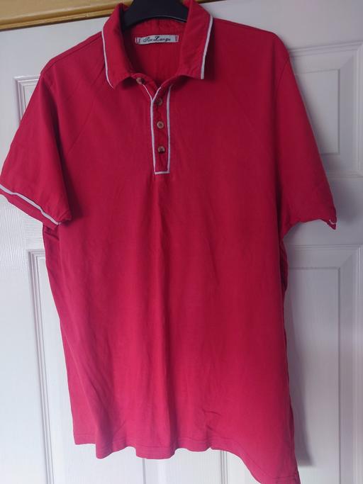  — Mens red polo shirt size Large
