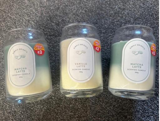  — Large scented candles. Matcha or vanilla. New