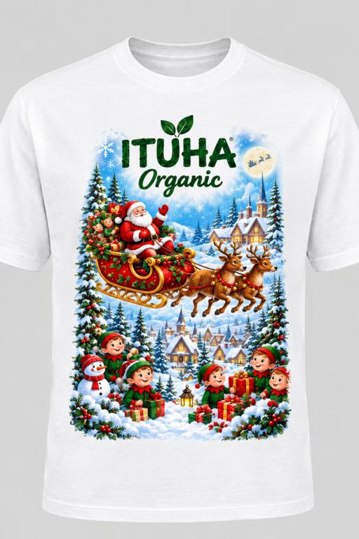  — ITUHA Organic Christmas T-Shirt – White, New