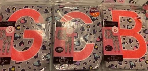  — Girls initial letter G, C, B pyjamas age 4-5