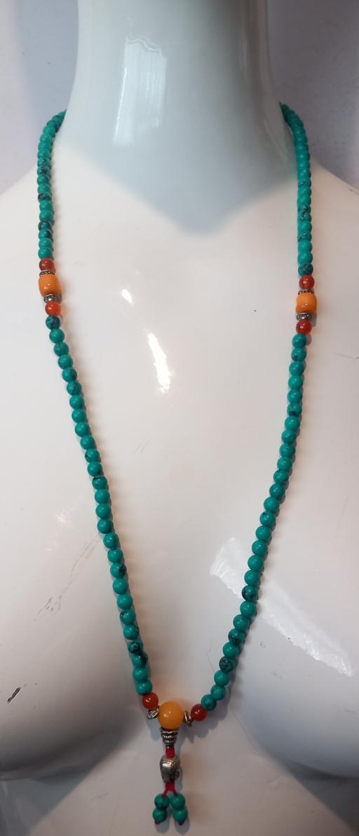  — Tibetan Turquoise & Amber Color Bead necklace