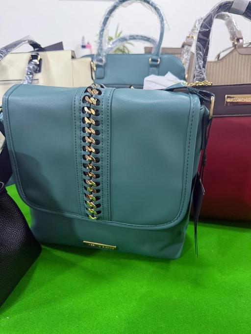  — Elegant Teal Blue Italian Designer Handbag