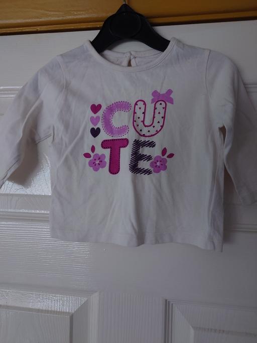  — Baby girls white long sleeve top size 3-6M