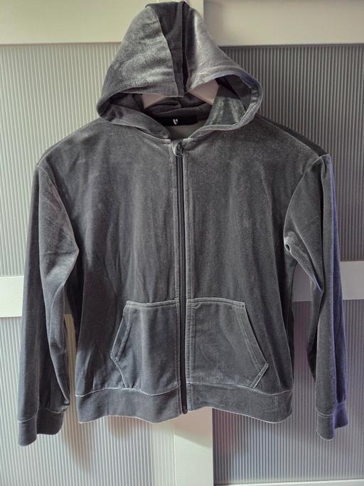  — Age 10 VERY grey shimmery hooded jacket