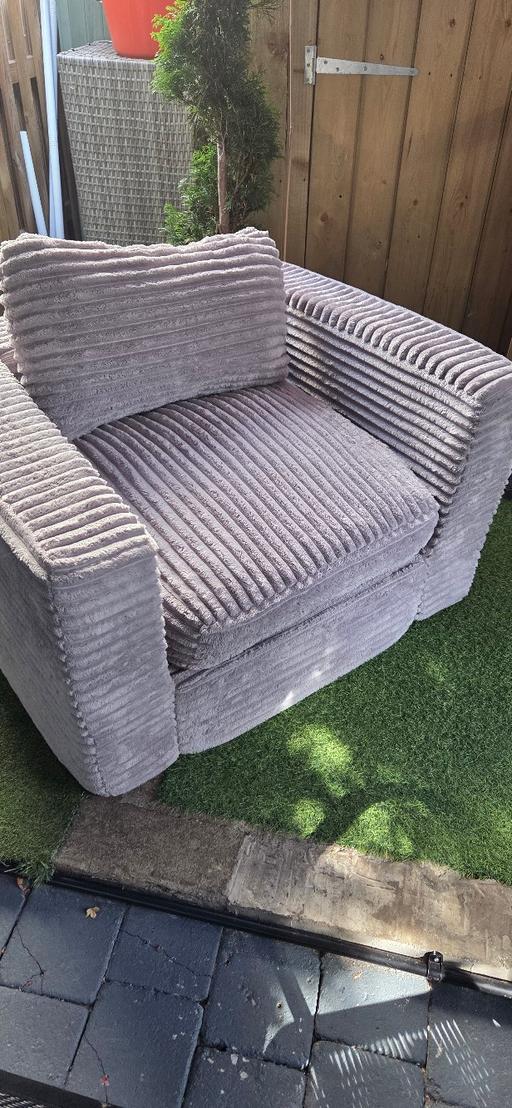 — grey single comfy chair