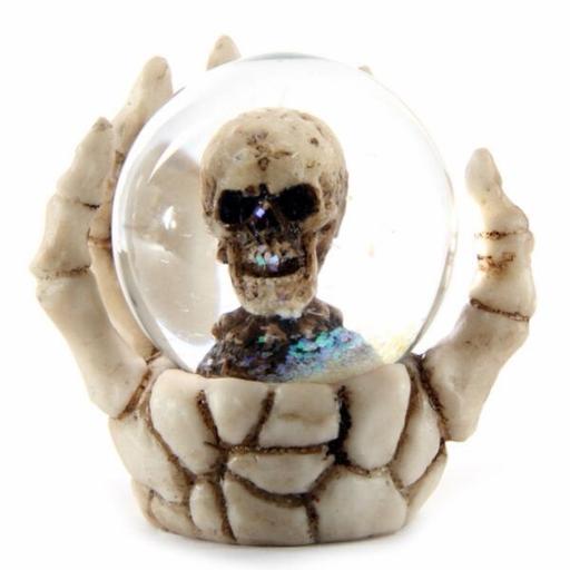  — Puckator - Skull Snow Globe In Skeleton Hand
