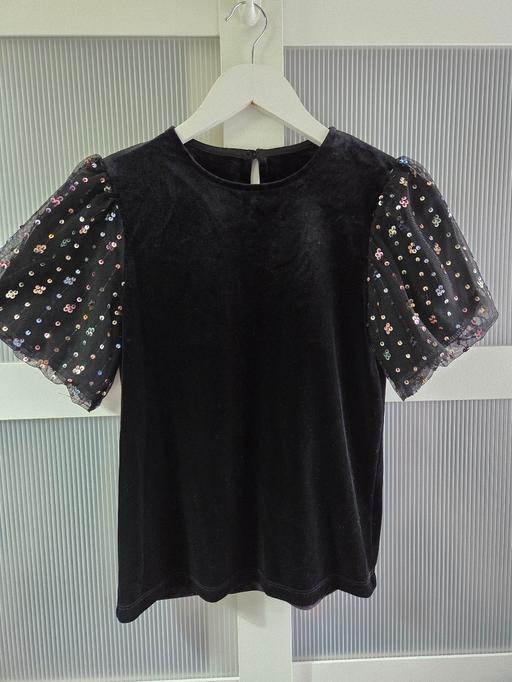  — Age 11-12 NUTMEG velour sequon sleeve top