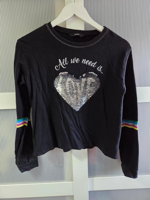  — Age 11-12 GEORGE black/silver sequin top