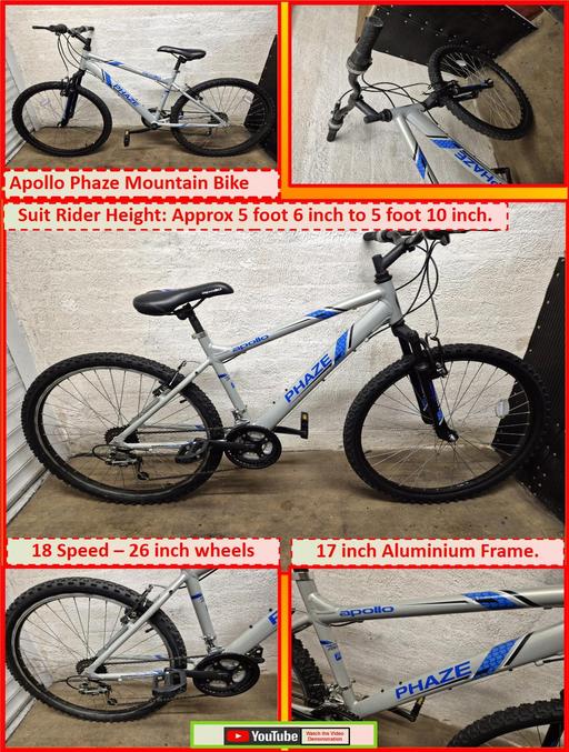  — Apollo Phaze Mountain Bike – 26 inch wheels.