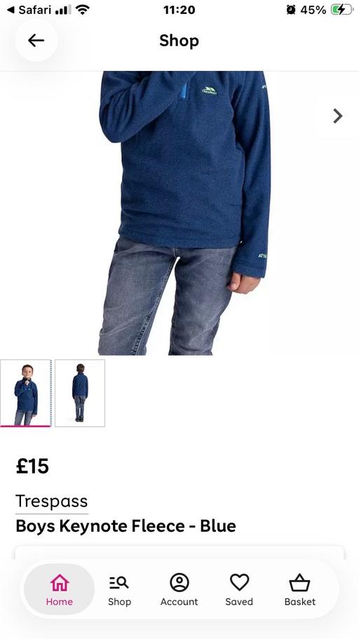  — Trespass new boys fleece