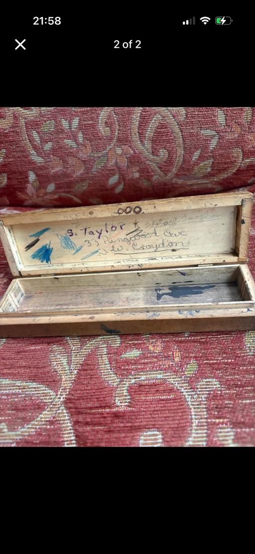  — Vintage wooden pencil box Noah’s ark 1935