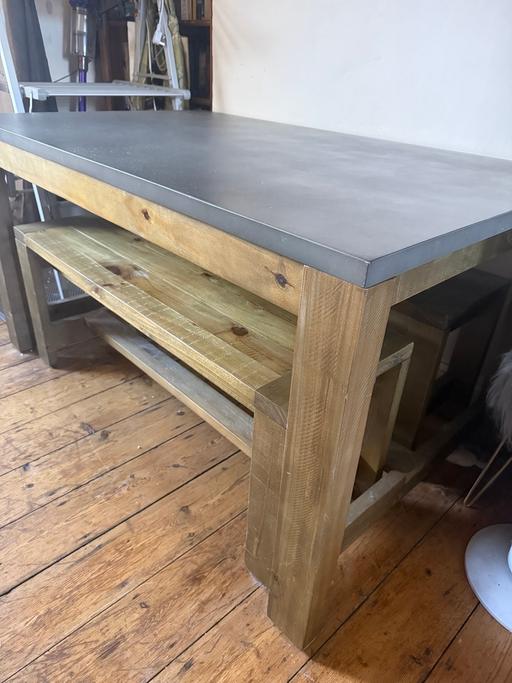  — Concrete dining table and seat benches
