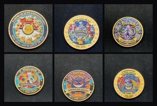  — 6 xPokémon 30th Anniversary Collectable Coins