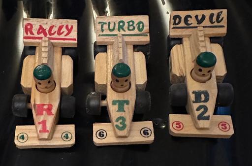  — 3 wooden toy cars