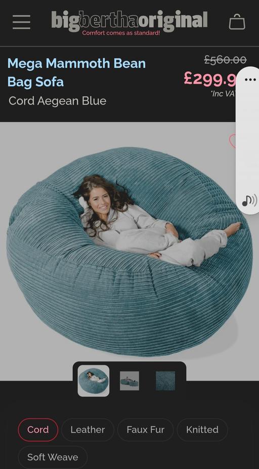  — Big Bertha MEGA MAMMOTH Giant  Bean Bag.