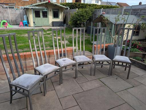  — 6 Stainless Steel Dining Chairs