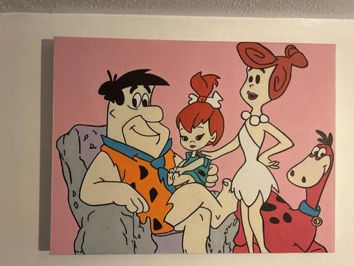  — Flinstones oil painting