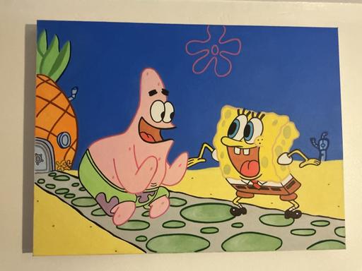  — SpongeBob and Patrick oil painting
