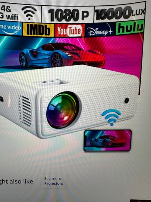  — Projector 1080p Full HD, 10000 lux Portable