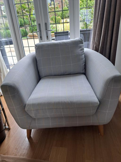  — Next blue/grey check upholstered chair