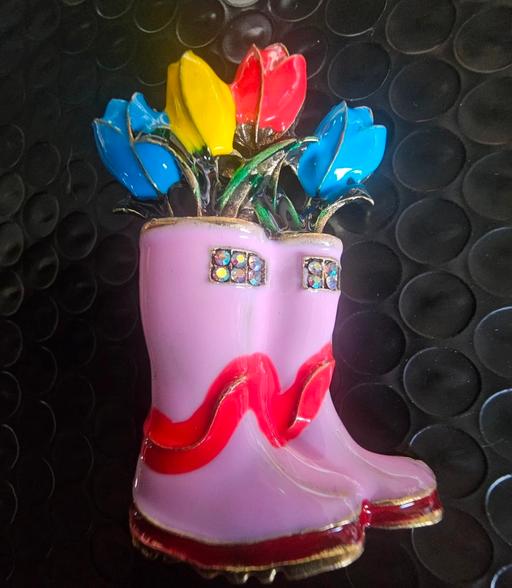  — brooch wellington boots with flowers in