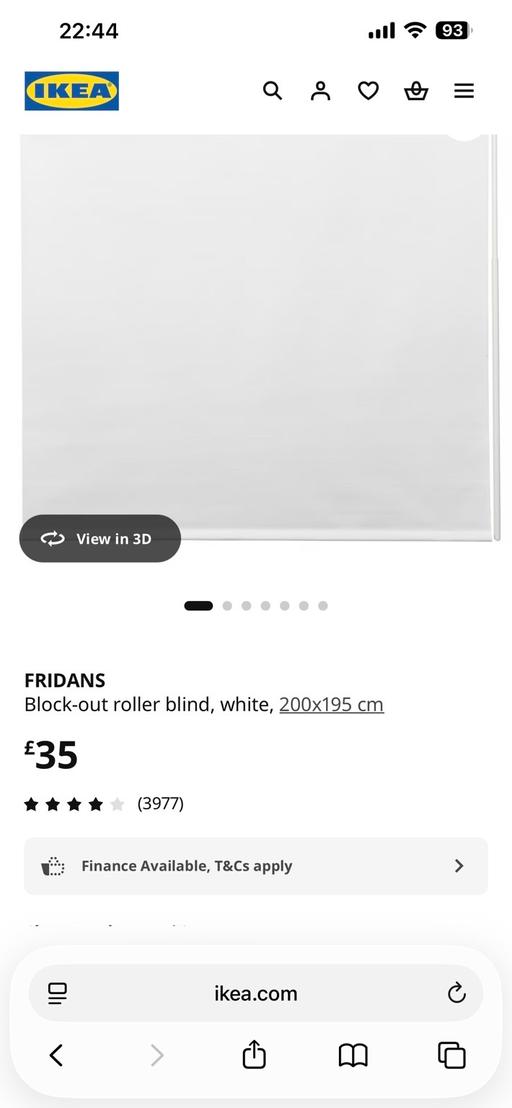  — Ikea FRIDANS Block-out roller blind white x2