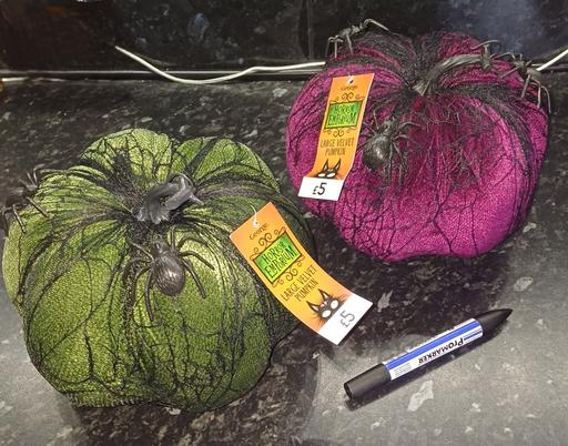  — Medium size velvet pumpkins x 2. New