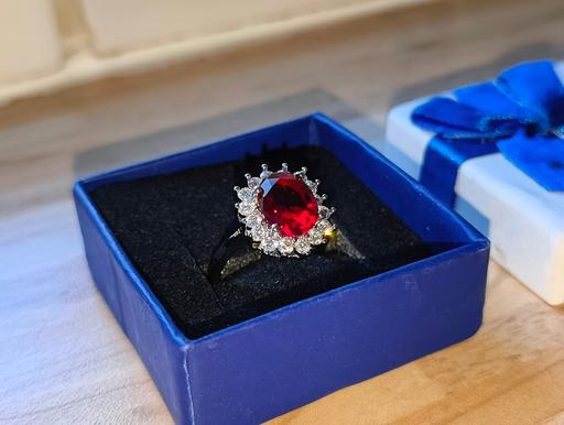  — 925 Silver Halmarked Red Ruby Sapphire Ring