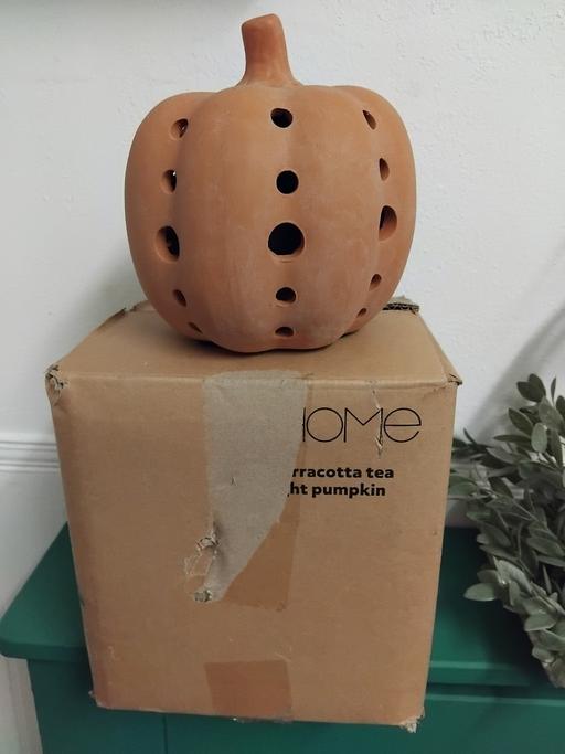  — terracotta pumpkin tea light holder