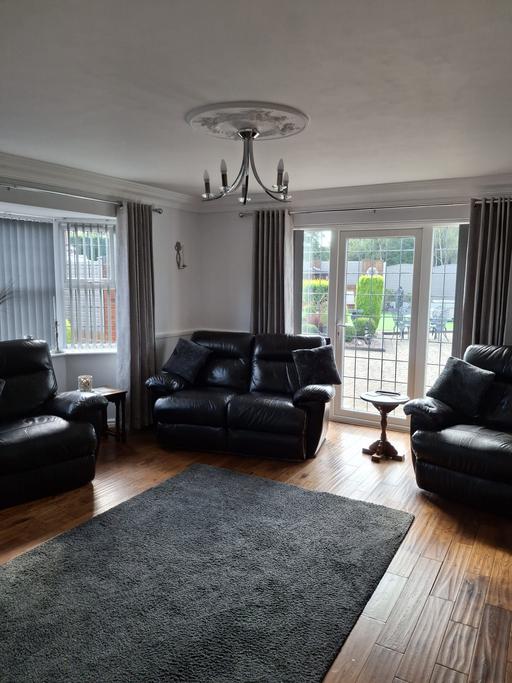  — DFS brown leather 3 peice 2 electric chairs