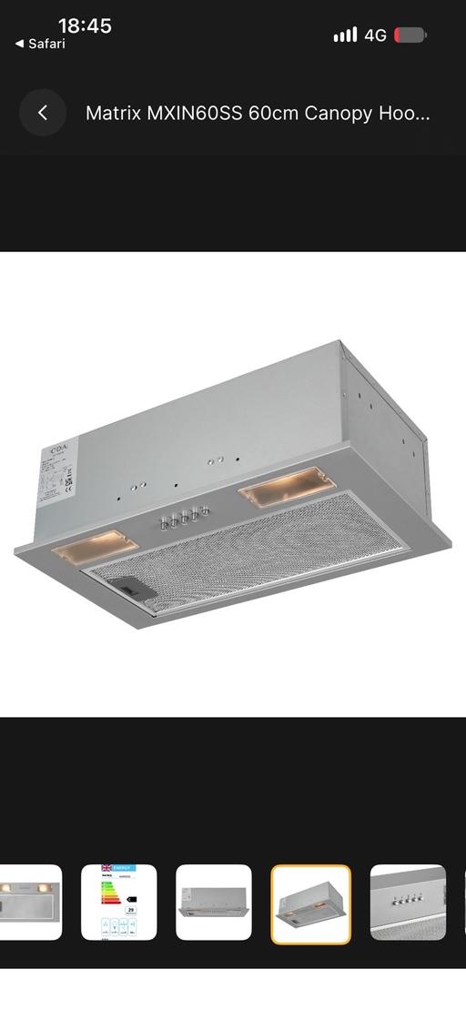 — Matrix MXIN60SS Integrated Extractor Hood