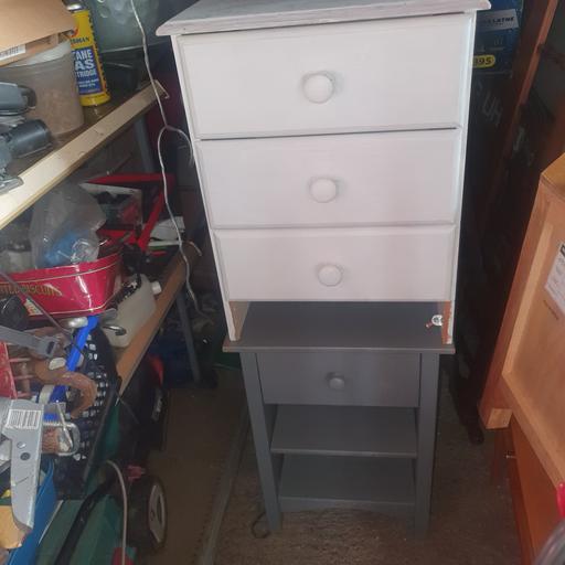  — 2 Bedside Draws , White & Grey , Decent Con