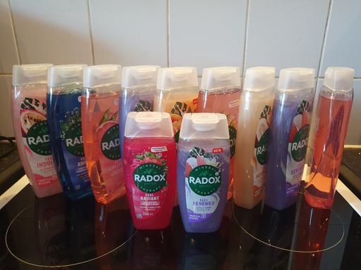  — 9 x large radox & 2 reg shower gels