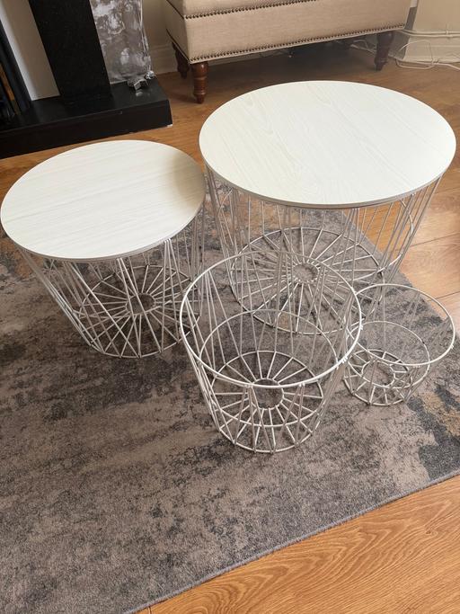  — Side tables with baskets