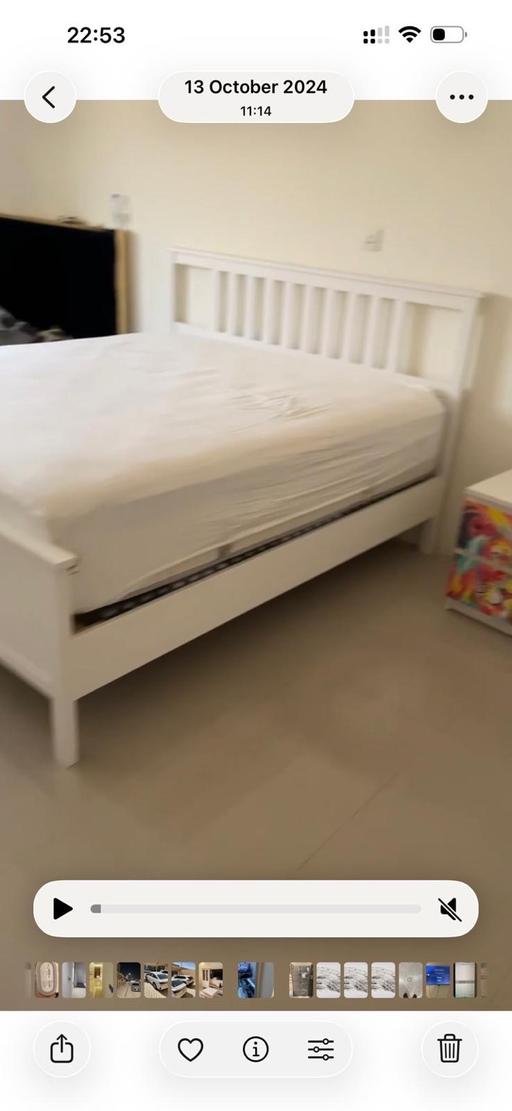  — Super king size bed mattress with bed frame.
