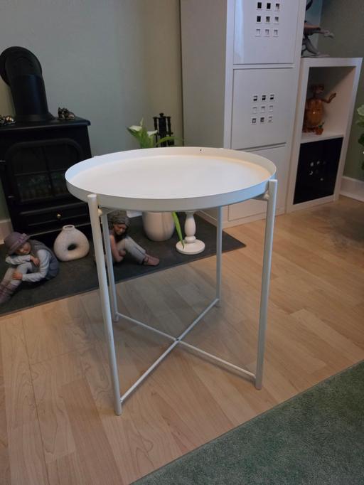  — ikea white metal table