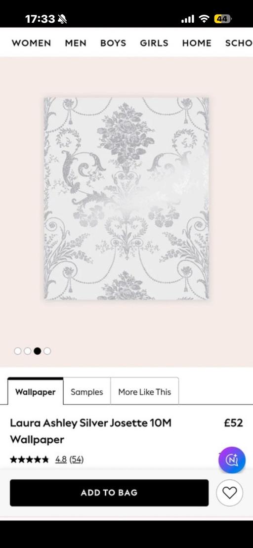  — Laura Ashley Rosette Silver BNWT