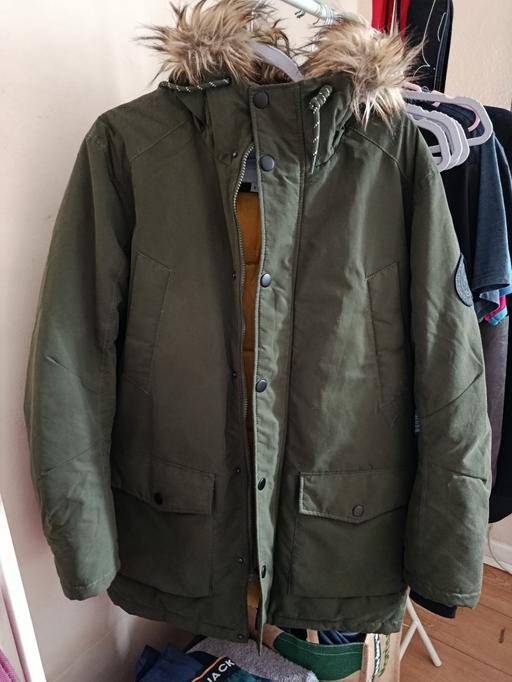  — JACK&JONES Men's Khaki Parka Jacket with Faux