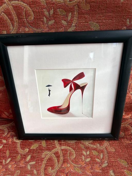  — Framed red high heel shoe print