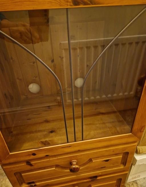  — Pine Wood Music System Cabinet with drawers