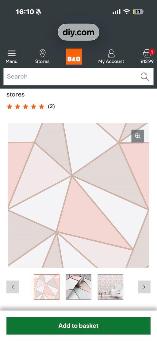  — APEX GEO Wallpaper Rose Gold. 2 Rolls